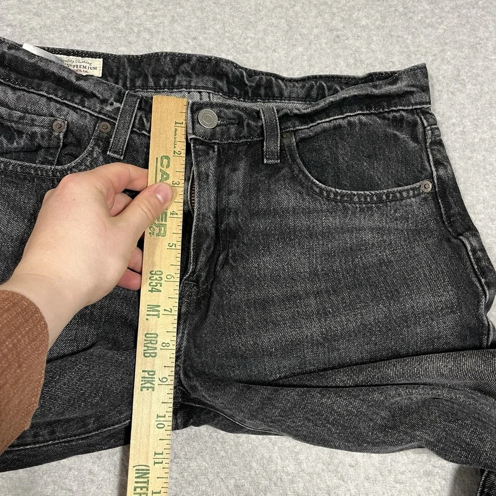 Levis Premium Jeans Mens 29x30 (Fit 30x28) Black 502 Taper Cotton Blend Stretch